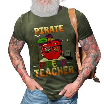 Pirate Pre-K Teacher For Halloween Funny Pirate Day 3D Print Casual Tshirt - Thegiftio UK