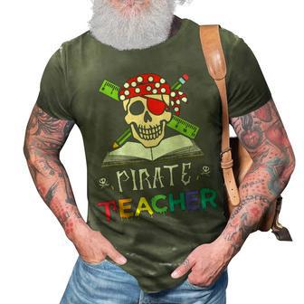 Pirate Teacher Funny Halloween Skull Adult Gift Graphic Design Printed Casual Daily Basic 3D Print Casual Tshirt - Thegiftio UK