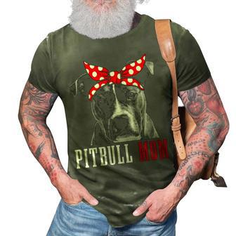Pitbull Mom Funny Cute Vintage Pitbull Dog Mom Pullover 3D Print Casual Tshirt - Thegiftio UK