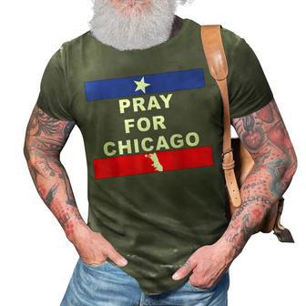 Pray For Chicago Encouragement Distressed 3D Print Casual Tshirt - Seseable