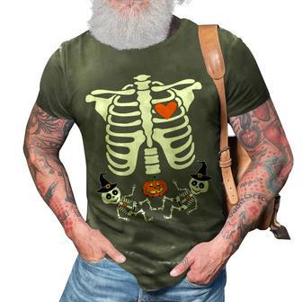 Pregnant Halloween Skeleton Baby Twins Witch Pumpkin Costume Graphic Design Printed Casual Daily Basic 3D Print Casual Tshirt - Thegiftio UK