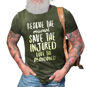 Rescue Save Love - Cute Animal Rescue Dog Cat Lovers 3D Print Casual Tshirt - Seseable