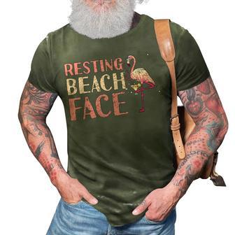 Resting Beach Face Flamingo 3D Print Casual Tshirt - Thegiftio UK