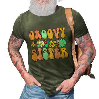Retro Groovy Sister Birthday Family Matching 3D Print Casual Tshirt - Thegiftio UK