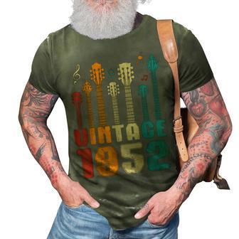 Retro Vintage 1952 Birthday Party Guitarist Guitar Lovers 3D Print Casual Tshirt - Seseable