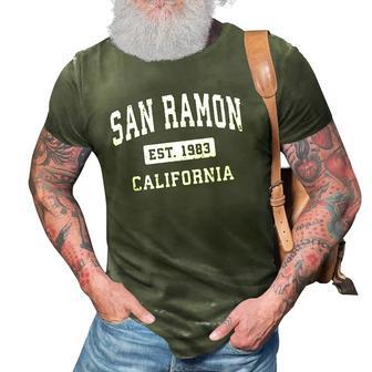 San Ramon California Ca Vintage Established Sports Design 3D Print Casual Tshirt | Mazezy