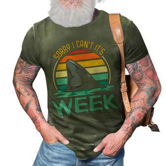 Sorry I Cant Its Week Ocean Scuba Diving Funny Shark Lover 3D Print Casual Tshirt - Thegiftio UK
