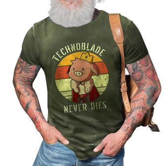 Technoblade Pig Rip Technoblade Agro Technoblade Never Dies Gift 3D Print Casual Tshirt | Mazezy