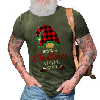 This Is My Christmas Pajama Gnome Christmas Red Plaid 3D Print Casual Tshirt - Thegiftio UK