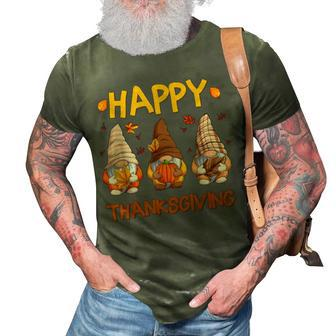 Three Gnomes Happy Thanksgiving Autumn Fall Pumpkin Spice 3D Print Casual Tshirt - Thegiftio UK