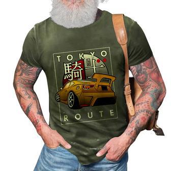 Tokyo Route Drag Racing Japanese Import Car Funny Car Guy 3D Print Casual Tshirt - Thegiftio UK