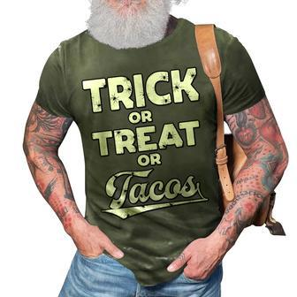Trick Or Treat Or Tacos Halloween Costume Party 3D Print Casual Tshirt - Seseable