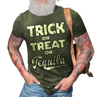 Trick Or Treat Or Tequila Halloween Costume Gift 3D Print Casual Tshirt - Seseable