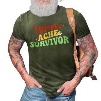Tummy Ache Survivor Retro Sunflower Smile Face Colorful Vibe 3D Print Casual Tshirt - Thegiftio UK