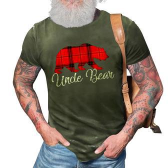Uncle Bear Plaid Buffalo 3D Print Casual Tshirt - Monsterry