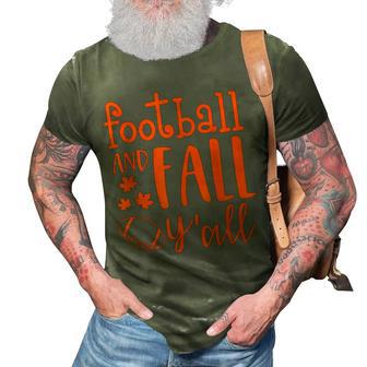 Vintage Fall Yall Halloween Funny Football And Fall Yall 3D Print Casual Tshirt - Seseable