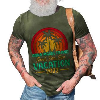 Vintage Sunset Summer Vacation 2022 Anna Maria Island Beach Cool Gift 3D Print Casual Tshirt - Monsterry AU