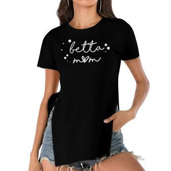 Betta Mom Pet Beta Fish Mom Funny Women's Short Sleeves T-shirt With Hem Split | Mazezy