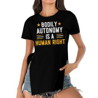 Bodily Autonomy Is A Human Right Funny 4Th Of July Women's Short Sleeves T-shirt With Hem Split - Seseable