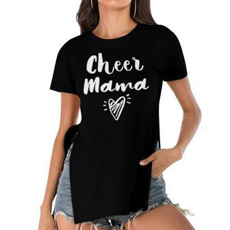 Cheerleader Mom Gifts- Womens Cheer Team Mother- Cheer Mom Pullover Women's Short Sleeves T-shirt With Hem Split | Mazezy