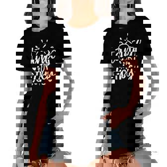 Cute Summer Tanned And Tipsy Funny Salty Beaches Girls Trip Women's Short Sleeves T-shirt With Hem Split | Seseable CA