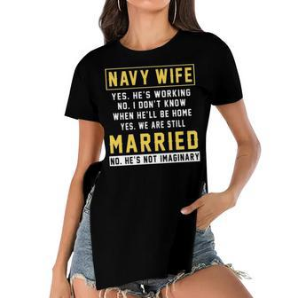 Navy Wife - Wife Of A Navy Veteran Women's Short Sleeves T-shirt With Hem Split - Monsterry AU