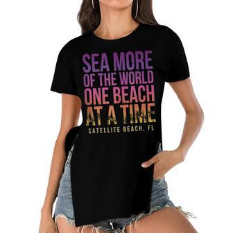 One Beach At A Time Satellite Beach Summer Florida Tropical  Women's Short Sleeves T-shirt With Hem Split
