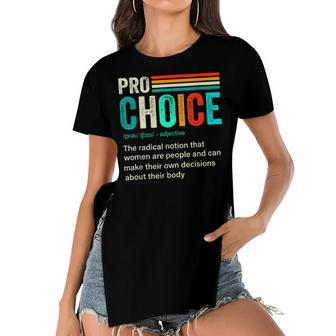 Pro Choice Definition Feminist Womens Rights Retro Vintage Women's Short Sleeves T-shirt With Hem Split - Seseable