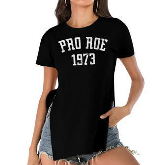 Pro Roe 1973 - Distressed Women's Short Sleeves T-shirt With Hem Split - Seseable