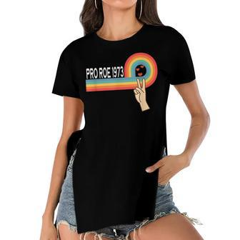 Pro Roe 1973 Peace Rainbow Feminism Womens Rights Choice Women's Short Sleeves T-shirt With Hem Split - Seseable