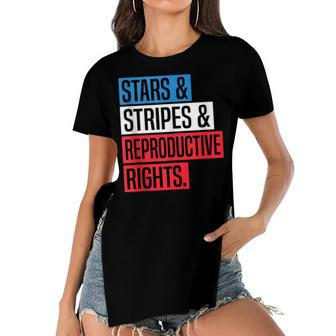 Stars Stripes And Reproductive Rights Pro Choice 4Th Of July V2 Women's Short Sleeves T-shirt With Hem Split - Seseable