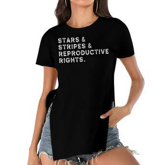 Stars Stripes Reproductive Rights Patriotic 4Th Of July V13 Women's Short Sleeves T-shirt With Hem Split - Seseable