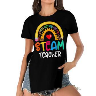 Steam Teacher Squad Team Crew Back To School Stem Special Women's Short Sleeves T-shirt With Hem Split - Seseable