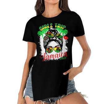 Womens Girls Trip Jamaica 2022 For Womens Weekend Birthday Party Women's Short Sleeves T-shirt With Hem Split - Seseable