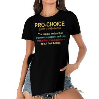 Womens Pro Choice Definition Womens Rights Feminist Retro Women's Short Sleeves T-shirt With Hem Split - Seseable