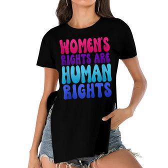 Womens Rights Are Human Rights Womens Pro Choice Women's Short Sleeves T-shirt With Hem Split - Seseable