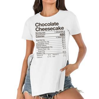 Fun Chocolate Cheesecake Nutrition Facts Thanksgiving Gift V2 Women's Short Sleeves T-shirt With Hem Split - Seseable