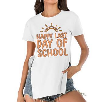 Happy Last Day Of School Students And Teachers Graduation V3 Women's Short Sleeves T-shirt With Hem Split - Seseable