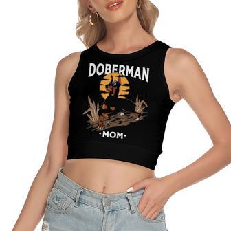Doberman Mom Art For Girl Dog Lover Mother&8217S Day Women's Crop Top Tank Top | Mazezy