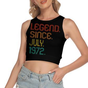 Legend Since July 1972 50Th Birthday 50 Years Old Vintage Women's Sleeveless Bow Backless Hollow Crop Top - Seseable