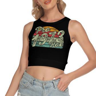 Pro 1973 Roe Pro Choice 1973 Womens Rights Feminism Protect Women's Sleeveless Bow Backless Hollow Crop Top - Seseable