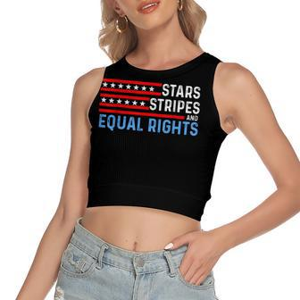 Pro Choice Feminist 4Th Of July - Stars Stripes Equal Rights Women's Sleeveless Bow Backless Hollow Crop Top - Seseable