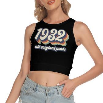 Sassy Since 1932 Fabulous 90Th Birthday Gifts Ideas For Her V2 Women's Sleeveless Bow Backless Hollow Crop Top - Seseable