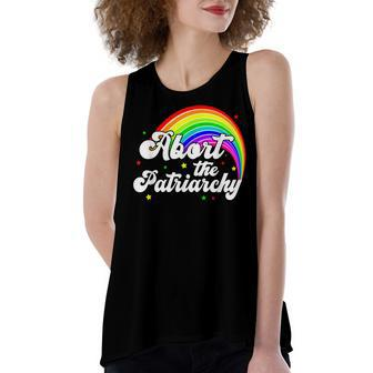 Abort The Patriarchy Womens Pro Choice Feminism Feminist Women's Loose Fit Open Back Split Tank Top - Seseable