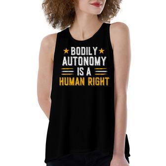 Bodily Autonomy Is A Human Right Funny 4Th Of July Women's Loose Fit Open Back Split Tank Top - Seseable