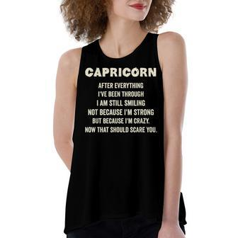 Capricorn Facts Astrology Horoscope Zodiac Sign Birthday V2 Women's Loose Fit Open Back Split Tank Top - Seseable