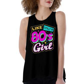 Cool 80S Girl Retro Fashion Throwback Culture Party Lover Women's Loose Fit Open Back Split Tank Top - Seseable