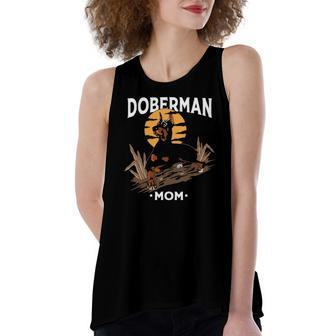 Doberman Mom Art For Girl Dog Lover Mother&8217S Day Women's Loose Tank Top | Mazezy