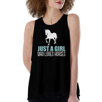 Equestrian Animal Horse Riding Horse Girls Horse Women's Loose Tank Top | Mazezy
