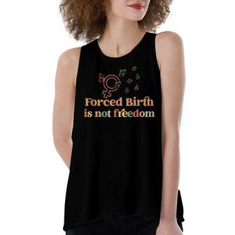 Forced Birth Is Not Freedom Feminist Pro Choice V3 Women's Loose Fit Open Back Split Tank Top - Seseable